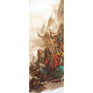 Ali Abbas, 11 x 30 inch, Watercolor on Paper, Figurative Painting-AC-AAB-318